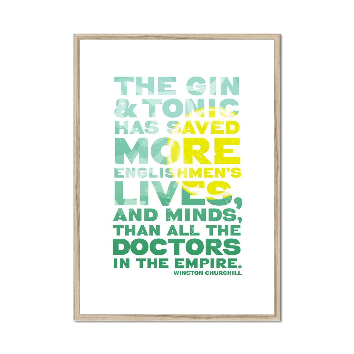 Funny Gin Quote Print