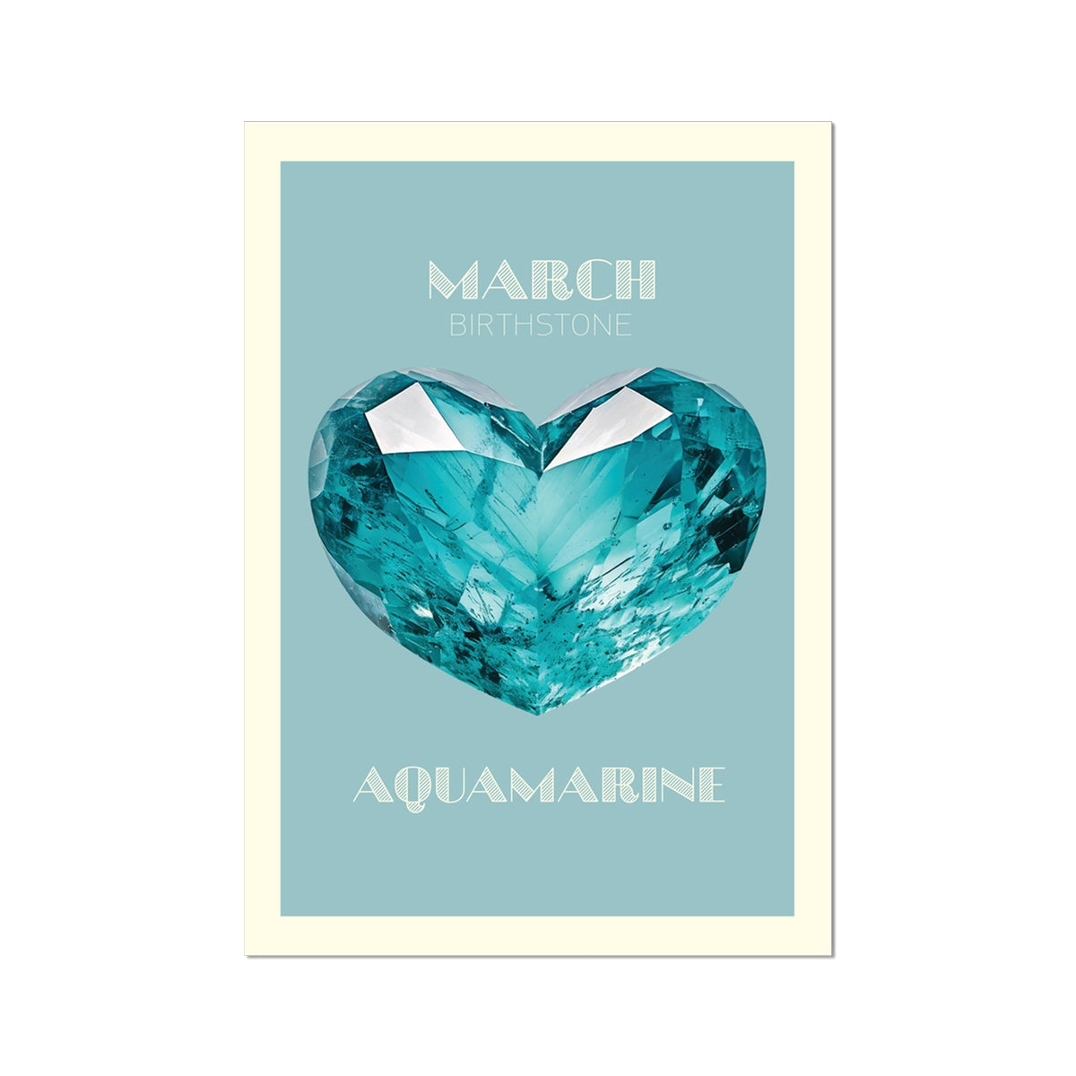 MARCH Birthstone Print - Aquamarine Art Print