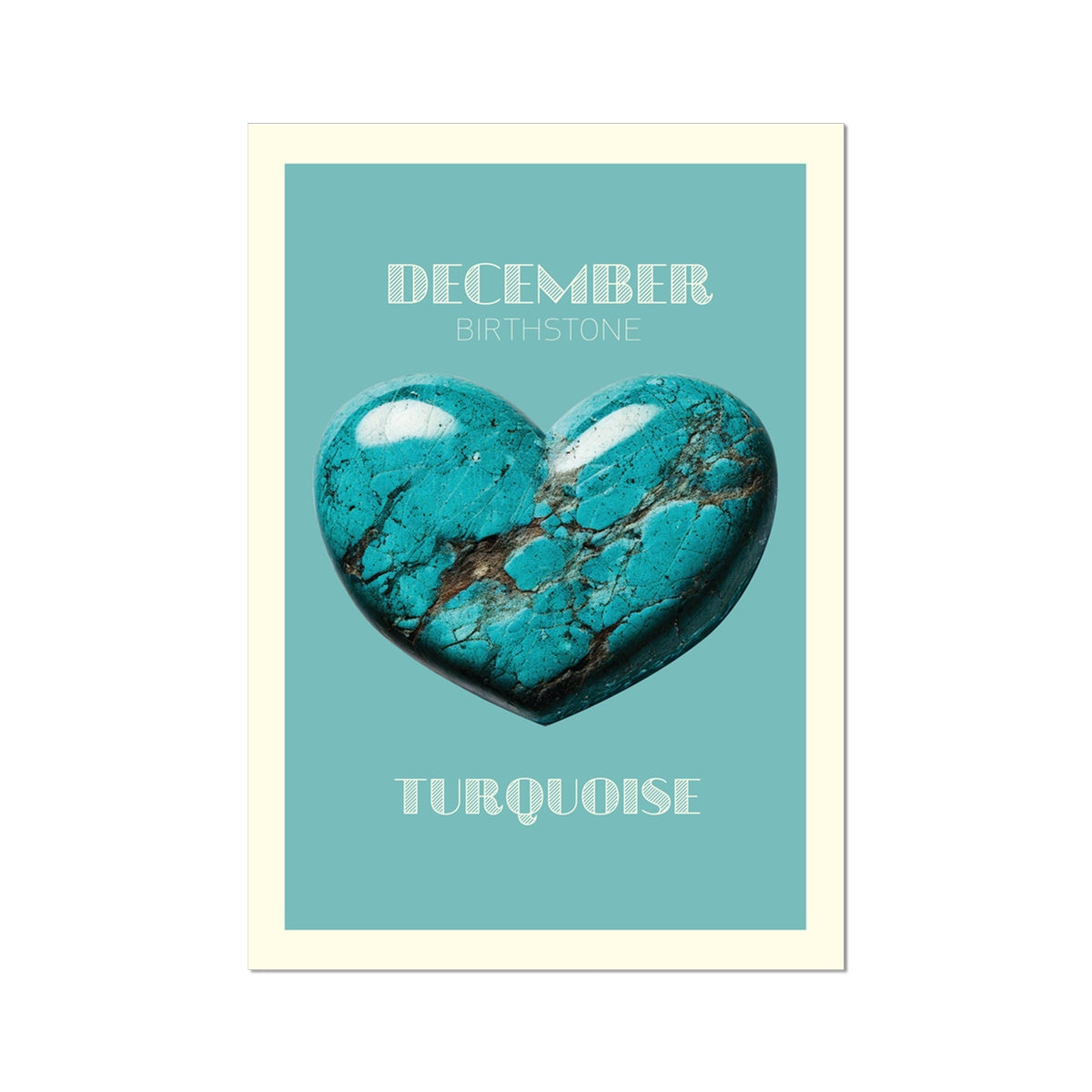 DECEMBER Birthstone Print - Turquoise Art Print