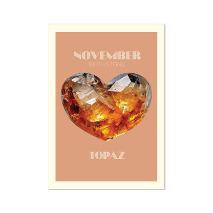 NOVEMBER Birthstone Print - Topaz Art Print