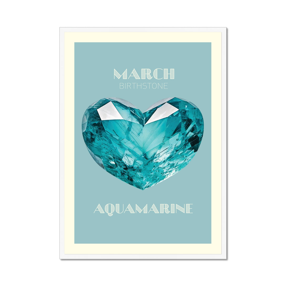 MARCH Birthstone Print - Aquamarine Art Print