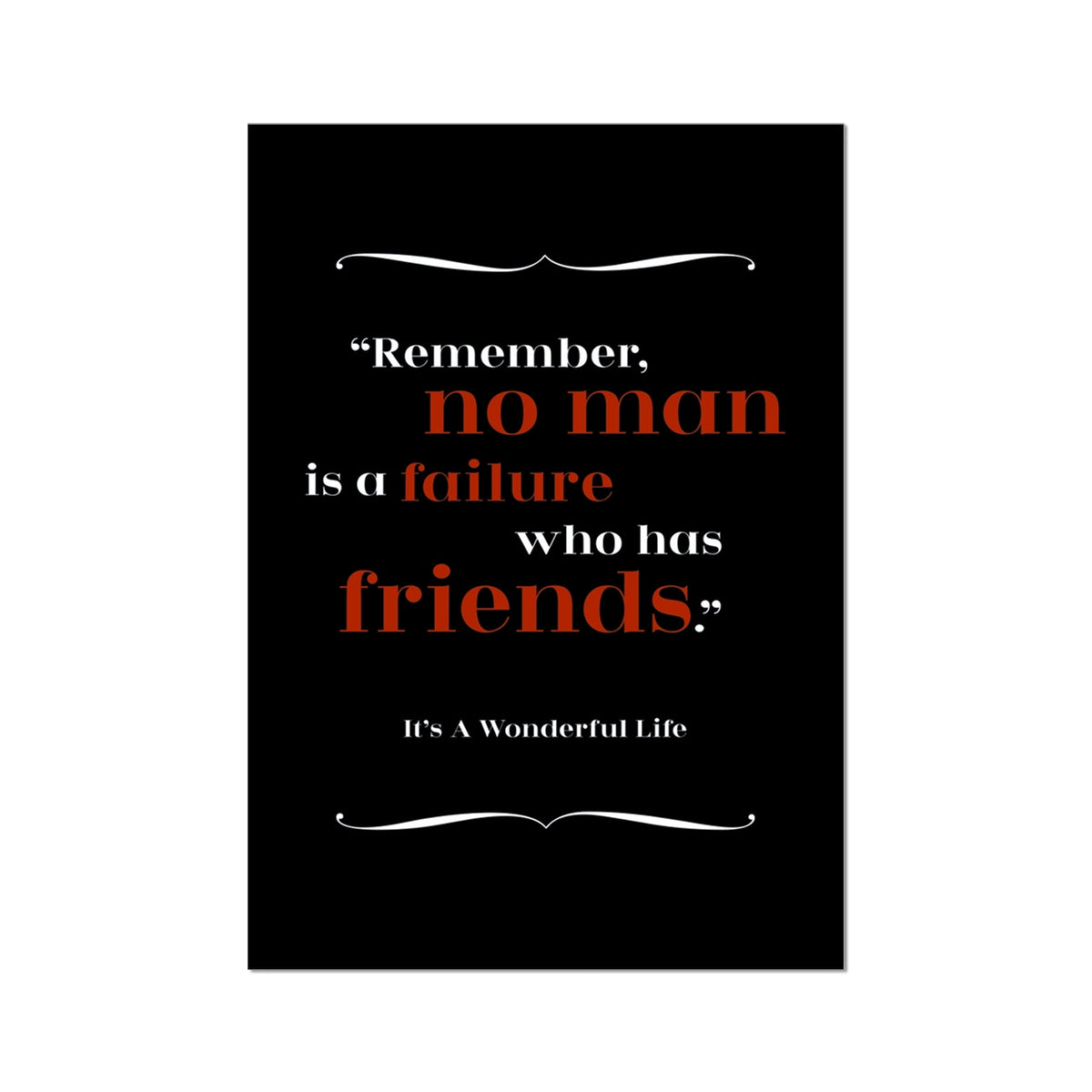 It's A Wonderful Life - Friends Quote Print