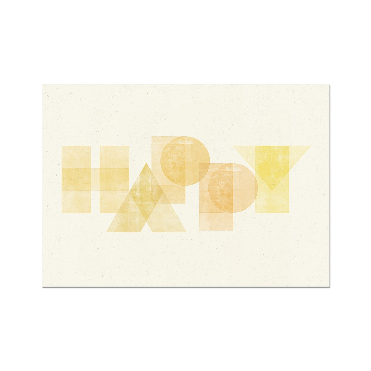 HAPPY - Geometric Typography Print