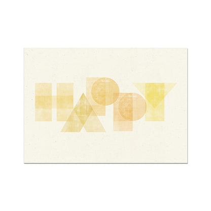 HAPPY - Geometric Typography Print