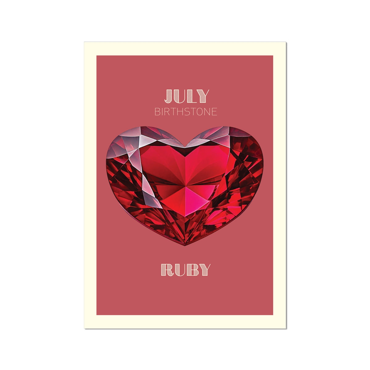 JULY Birthstone Print - Ruby Art Print