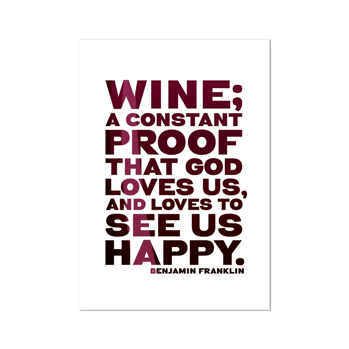 Red Wine Quote Print