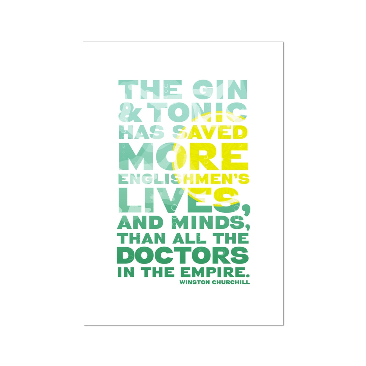 Funny Gin Quote Print