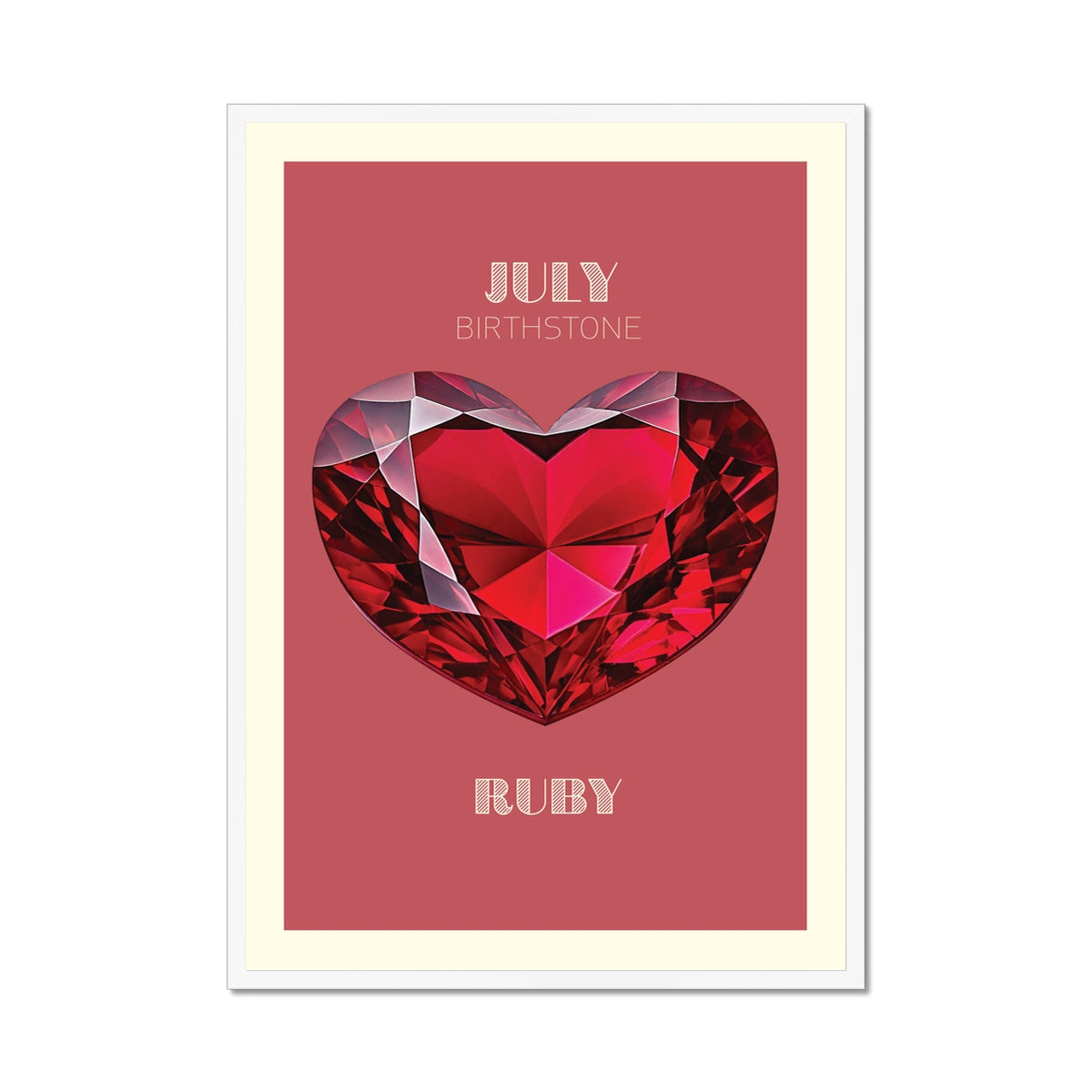 JULY Birthstone Print - Ruby Art Print