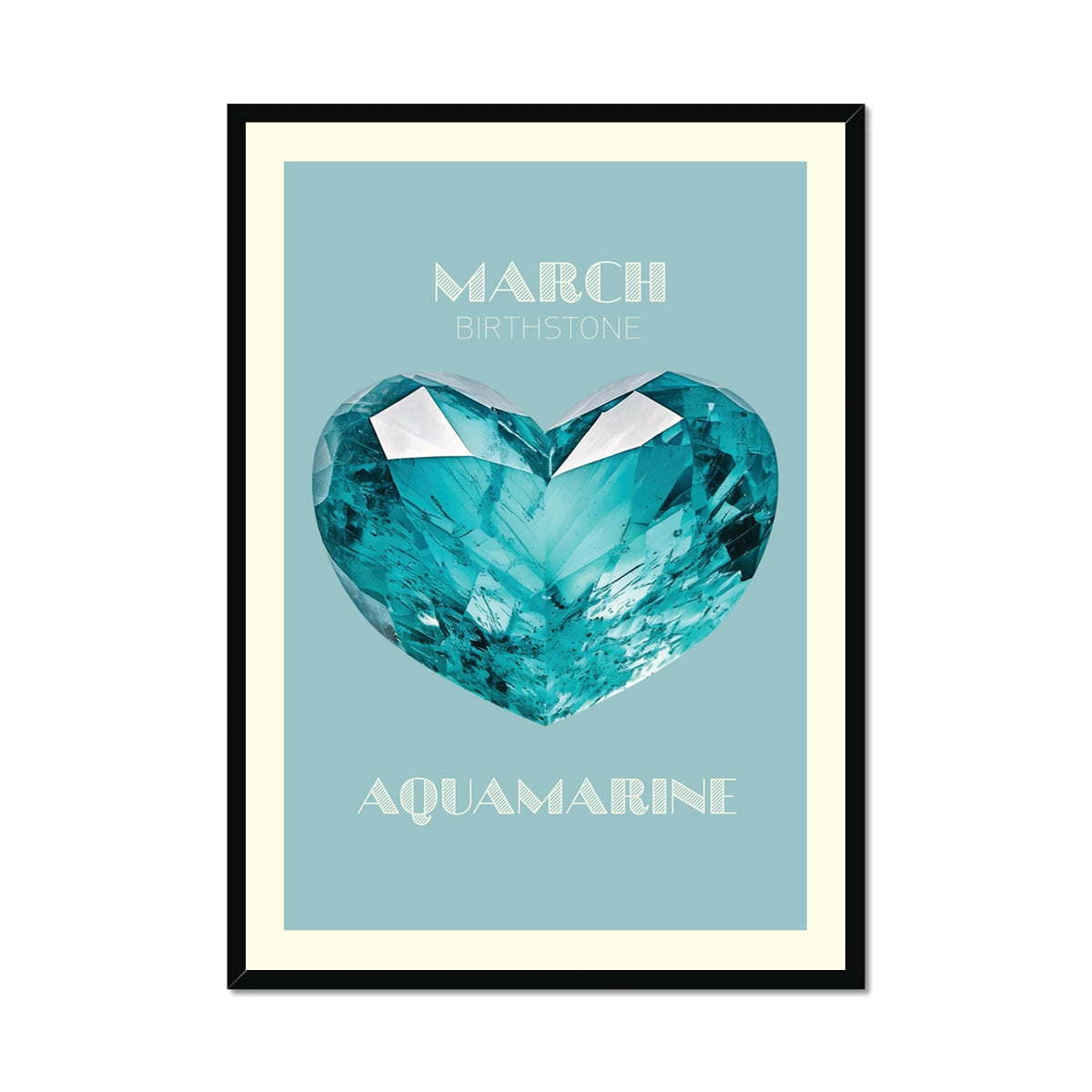 MARCH Birthstone Print - Aquamarine Art Print