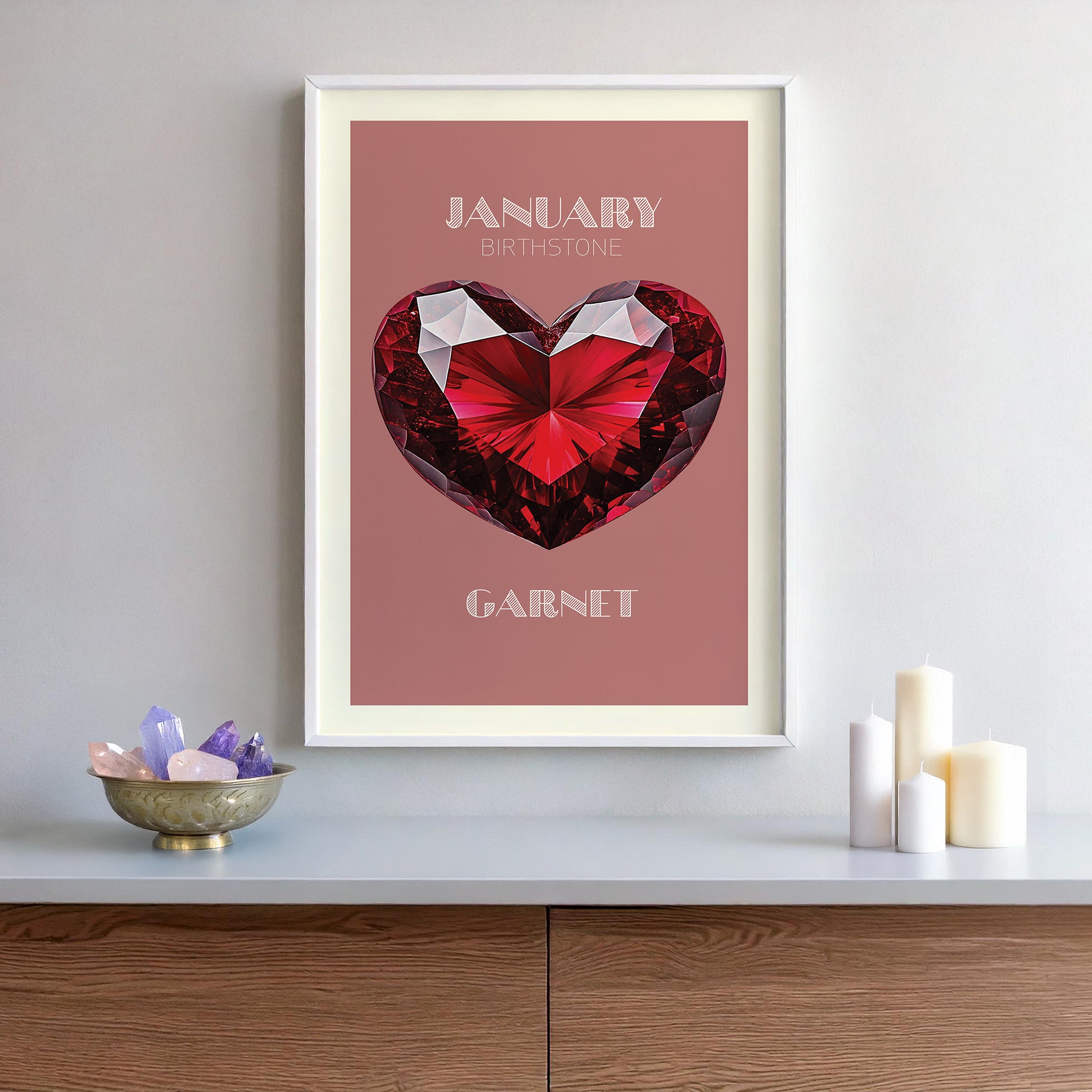 JANUARY Birthstone Print - Garnet Art Print