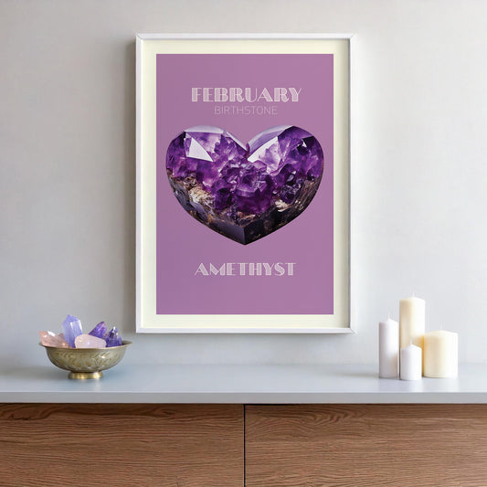 FEBRUARY Birthstone Print - Amethyst Art Print