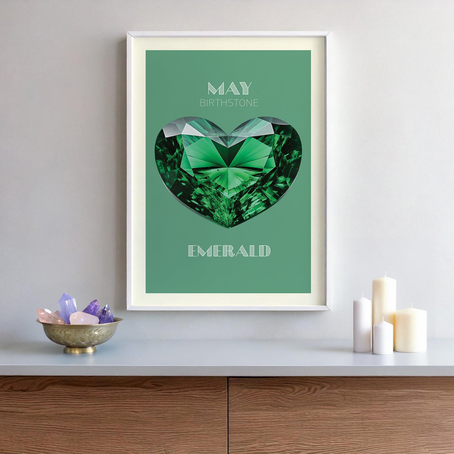 MAY Birthstone Print - Emerald Art Print