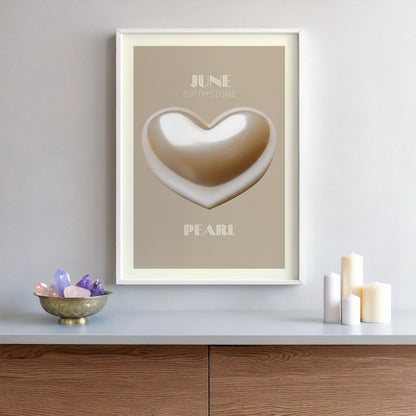 JUNE Birthstone Print - Pearl Art Print