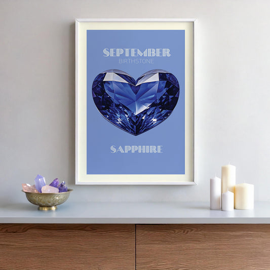 SEPTEMBER Birthstone Print - Sapphire Art Print