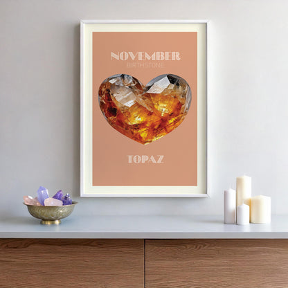 NOVEMBER Birthstone Print - Topaz Art Print