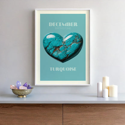 DECEMBER Birthstone Print - Turquoise Art Print