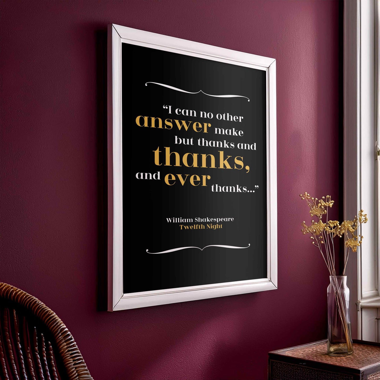 William Shakespeare - Thanks Quote Print