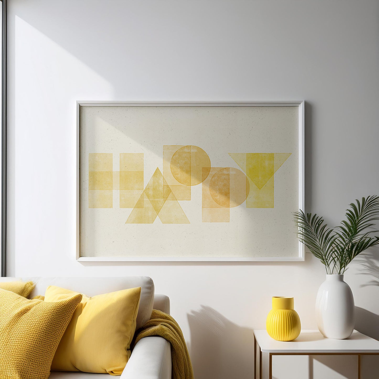 HAPPY - Geometric Typography Print