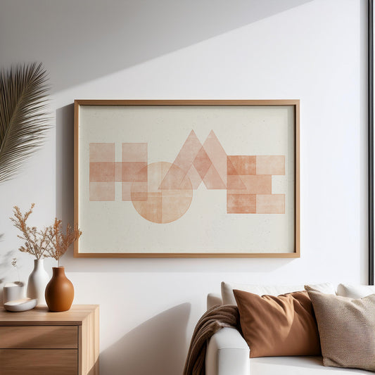 HOME - Geometric Typography Print