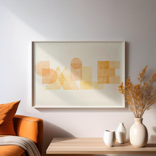 SMILE - Geometric Typography Fine Art Print