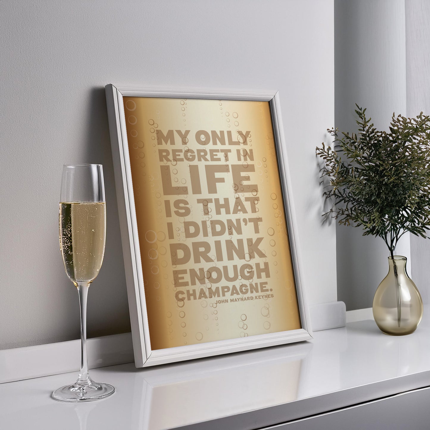 Funny Champagne Quote Print