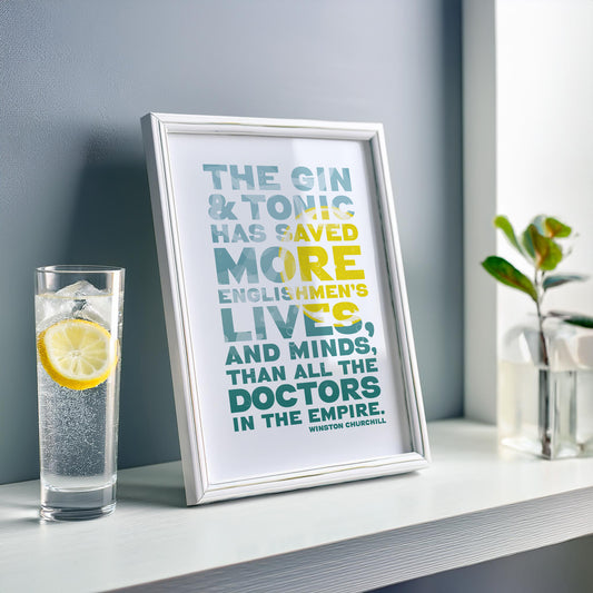 Funny Gin Quote Print