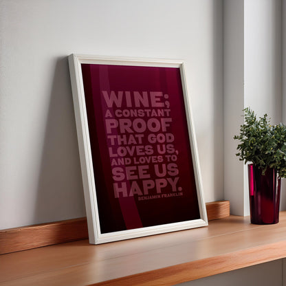 Red Wine Quote Print