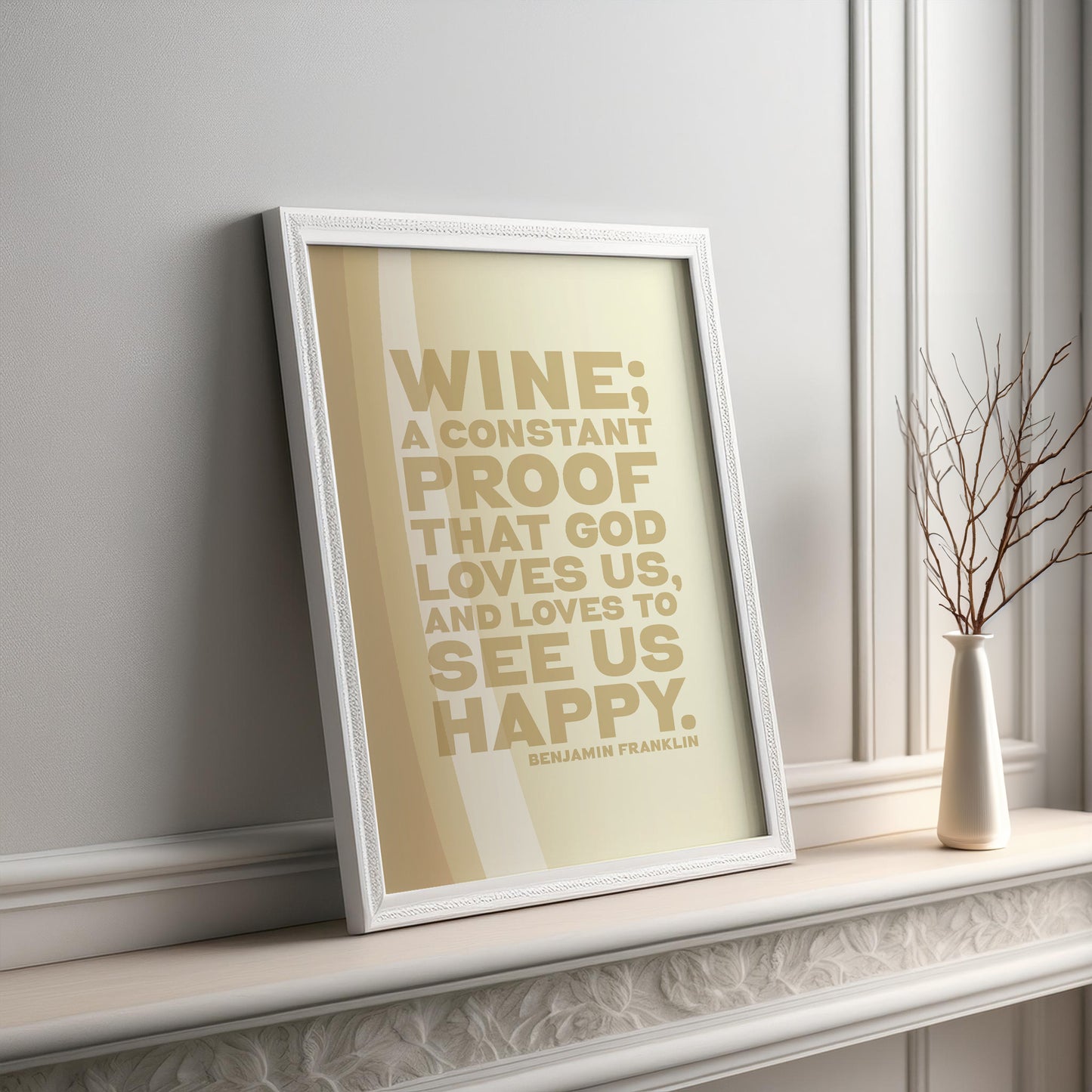 White Wine Quote Print