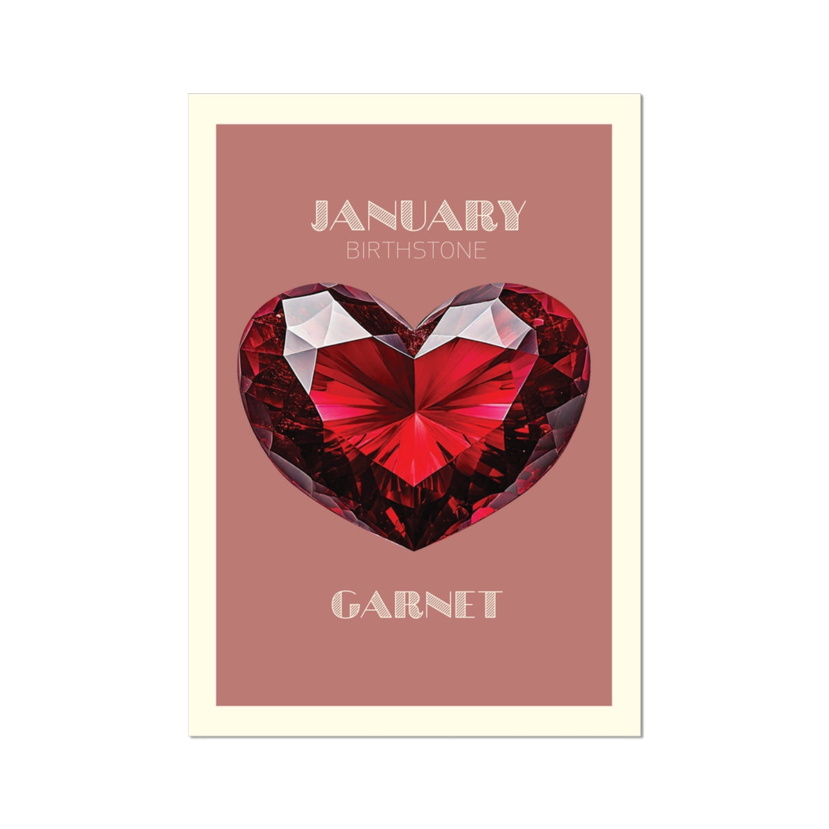 JANUARY Birthstone Print - Garnet Art Print