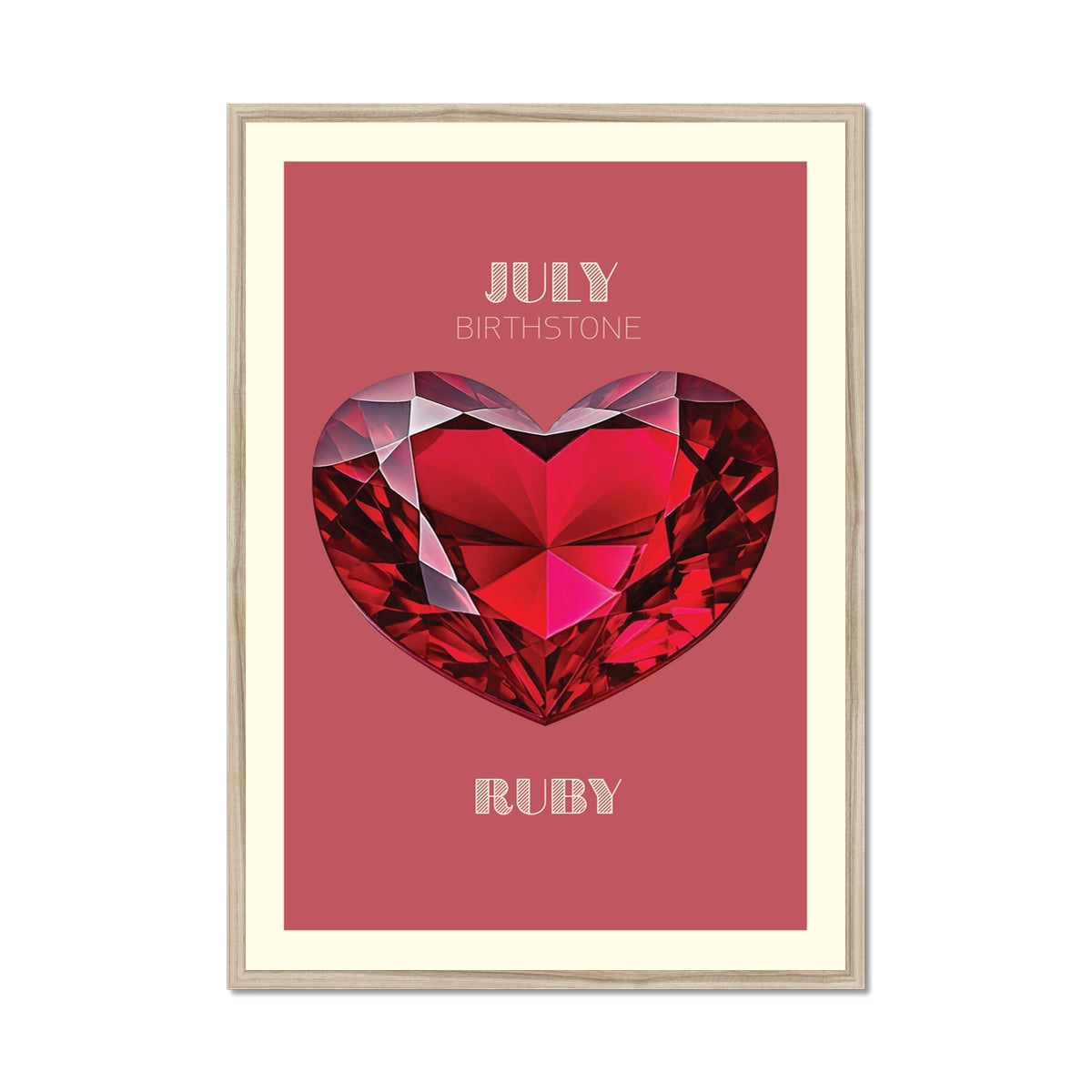 JULY Birthstone Print - Ruby Art Print