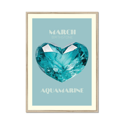 MARCH Birthstone Print - Aquamarine Art Print