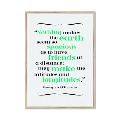 Henry David Thoreau - Distant Friends Quote Print