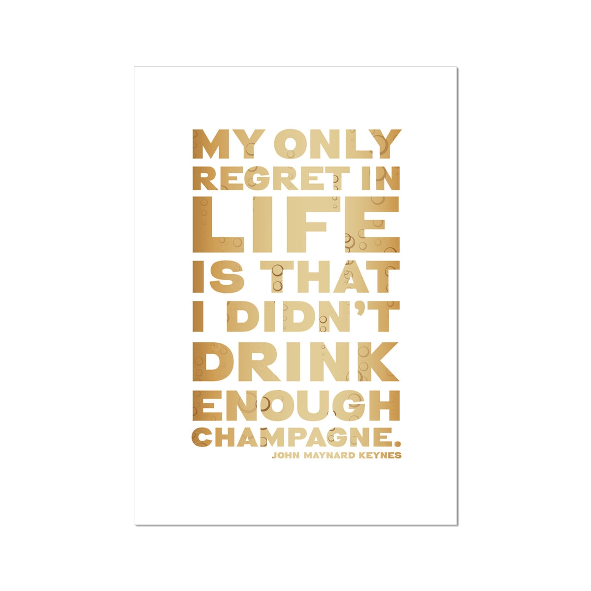 Funny Champagne Quote Print