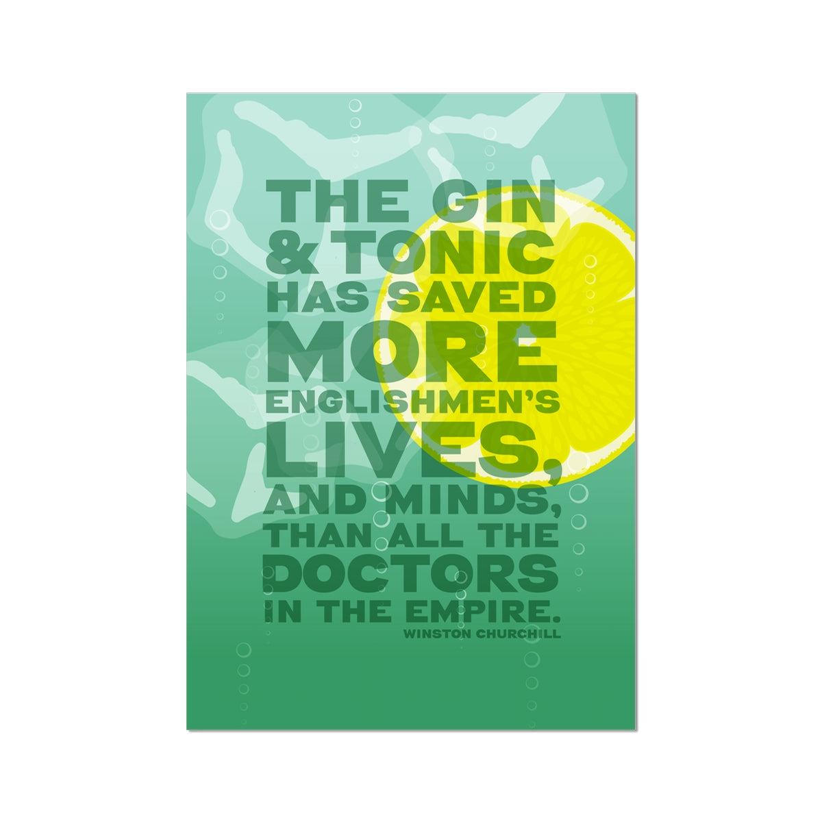 Funny Gin Quote Print