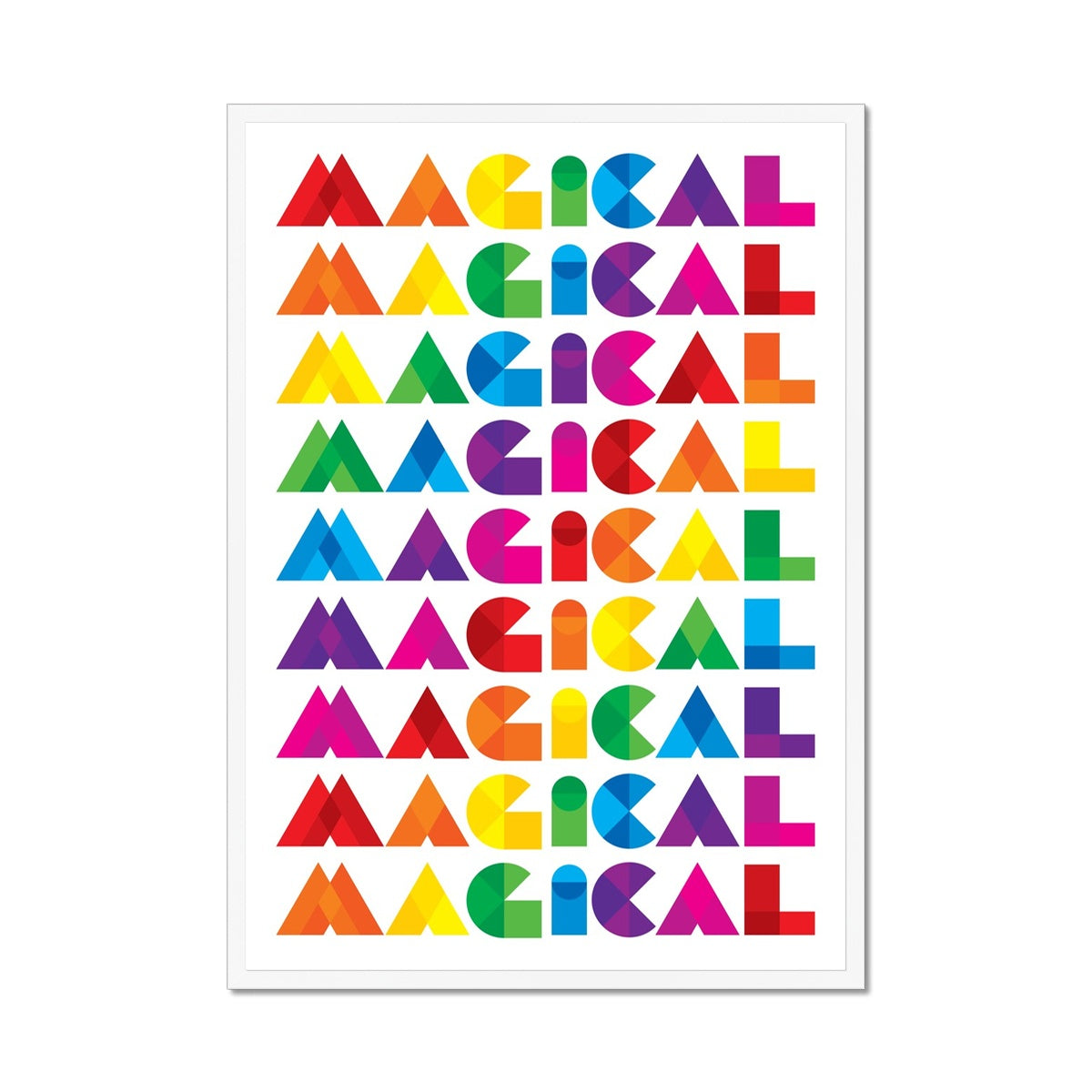 MAGICAL - Geometric Rainbow Typography Print