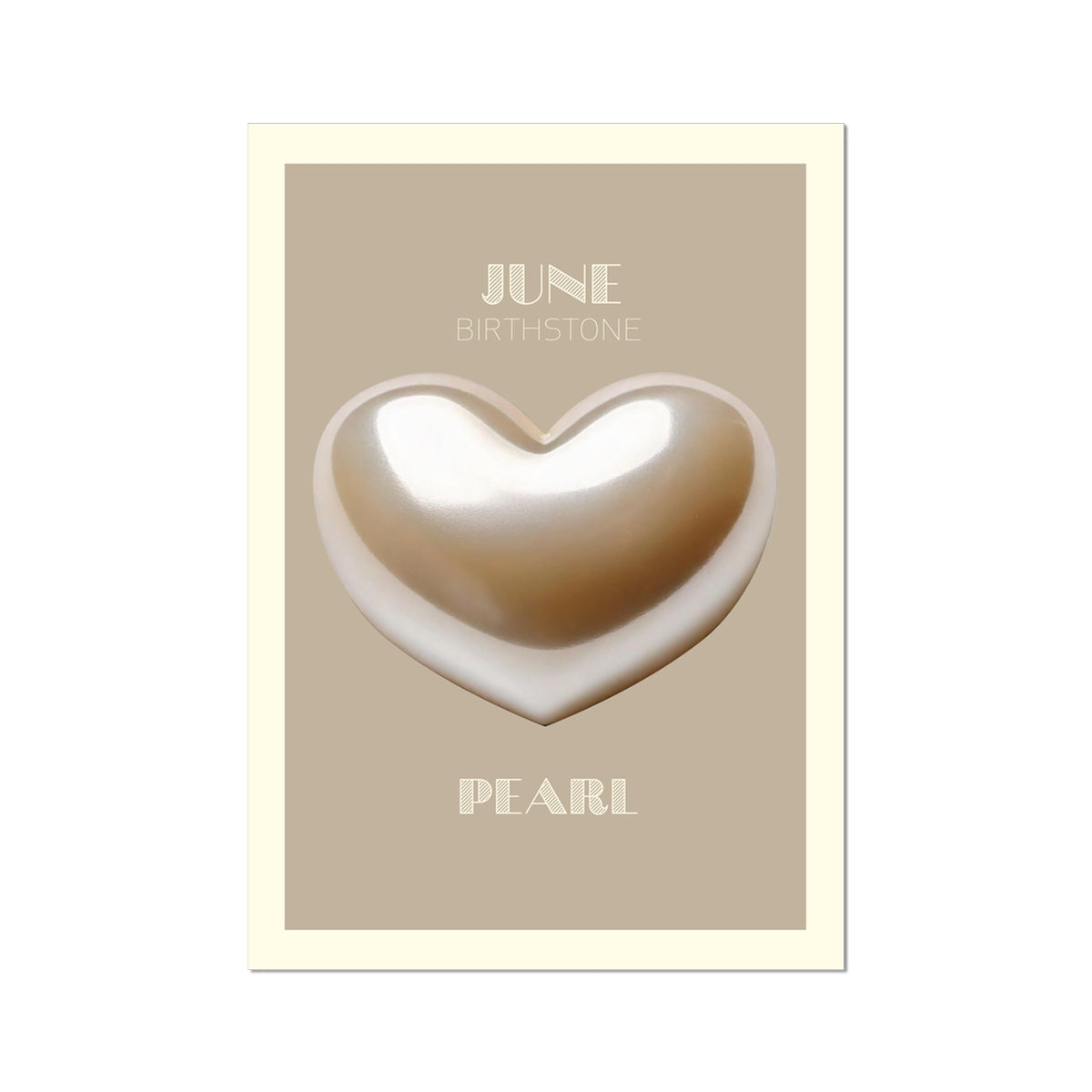 JUNE Birthstone Print - Pearl Art Print