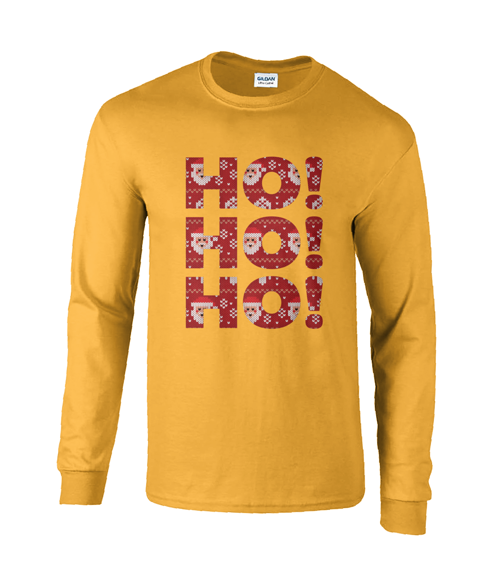 Long Sleeve T shirt - Christmas "Ho! Ho! Ho!"