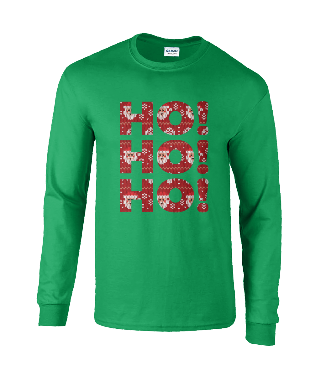 Long Sleeve T shirt - Christmas "Ho! Ho! Ho!"