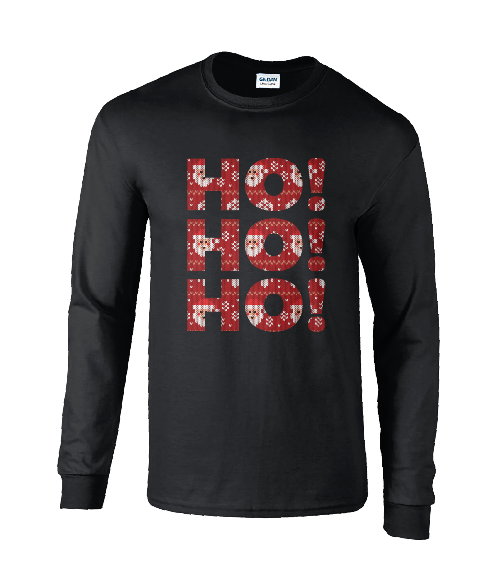 Long Sleeve T shirt - Christmas "Ho! Ho! Ho!"