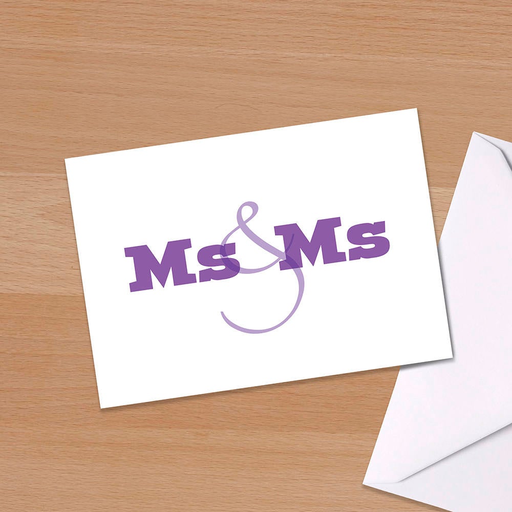 Ms and Ms card, Wedding congratulations card, Wedding card, Newly Wed, Happy Couple, New married couple, Gay Wedding, Lesbian wedding